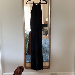 Long black pant jumpsuit.